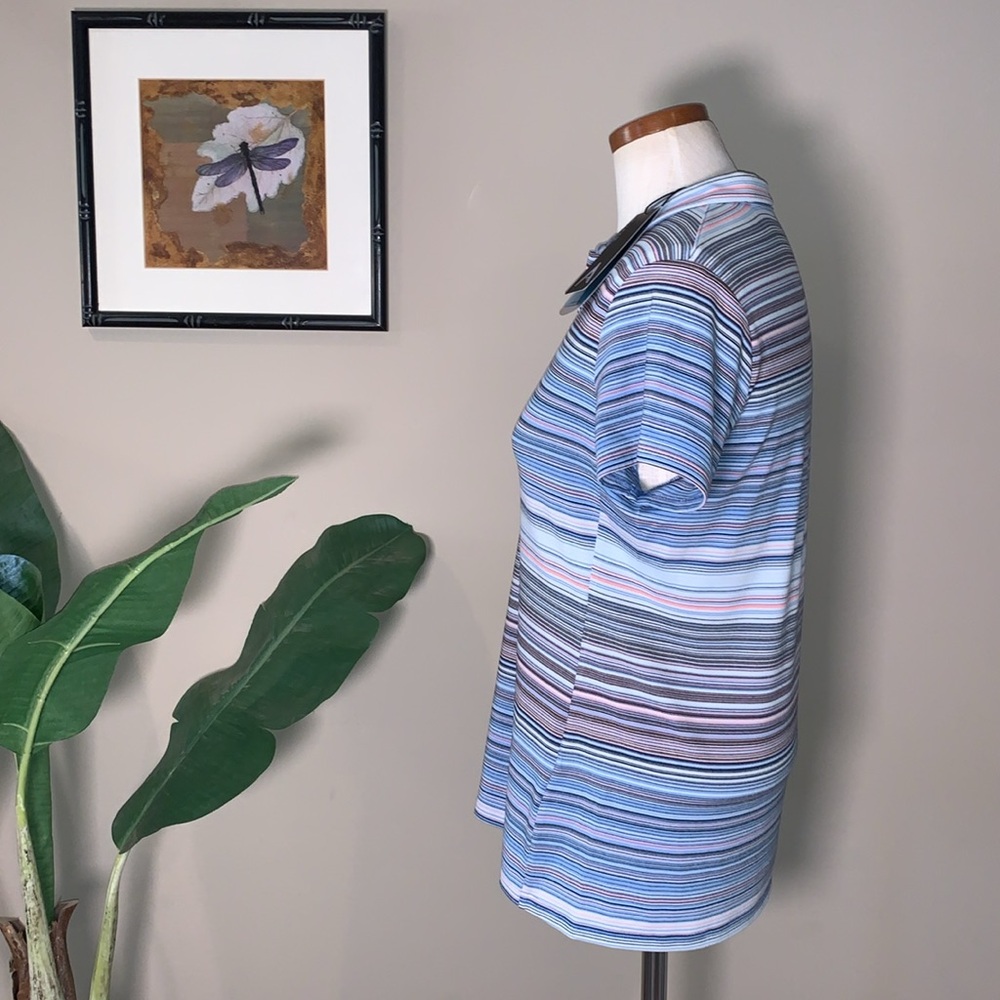 NWT Antigua Desert Dry Golf Polo Top, Multicolor Striped, Women’s Size M - Picture 2 of 16